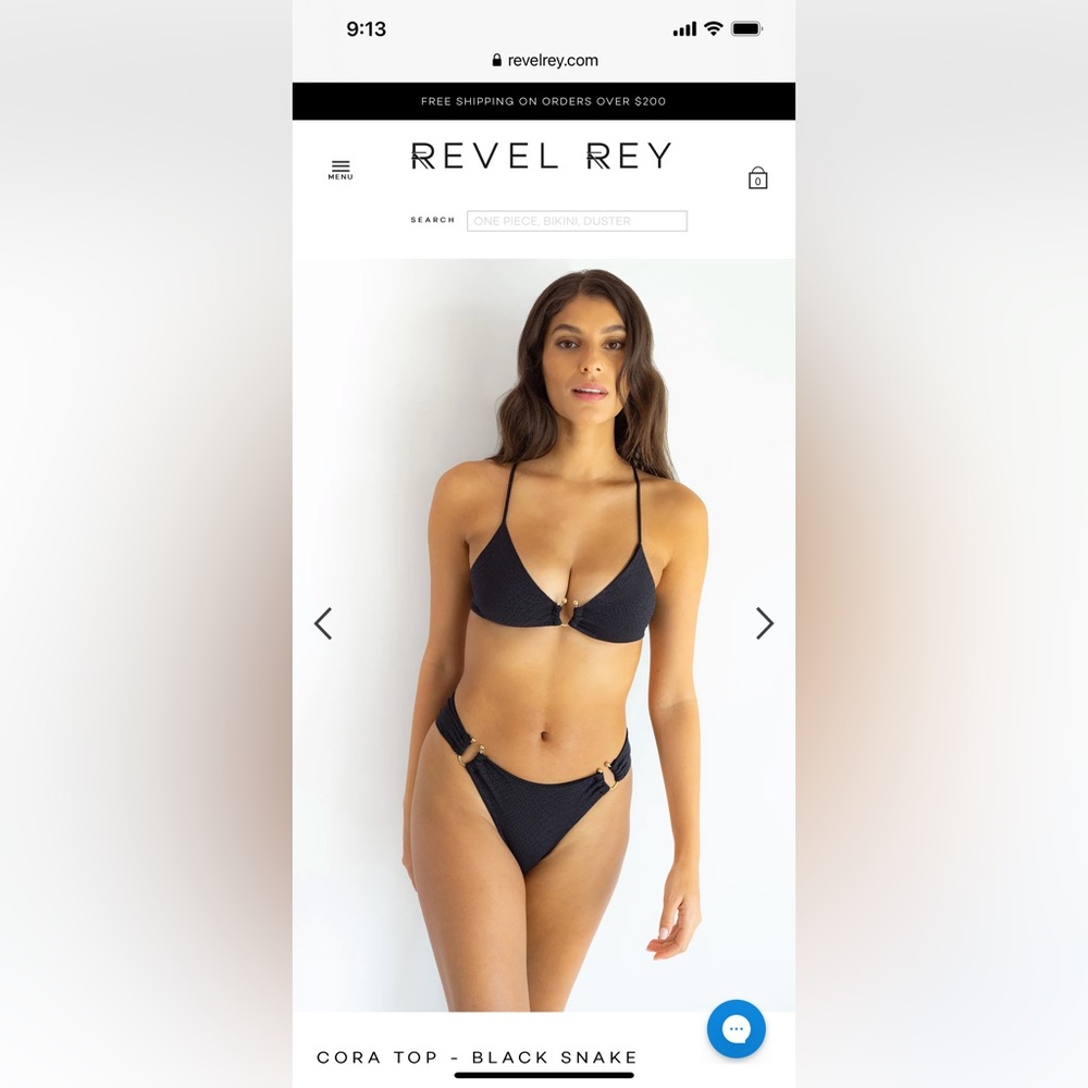 NWT REVEL REY CORA TOP - BLACK SNAKE